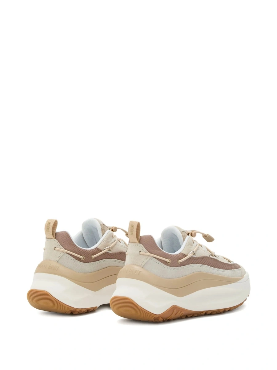 Sneakers Moon Boot neutri din piele si polyester - Img 4