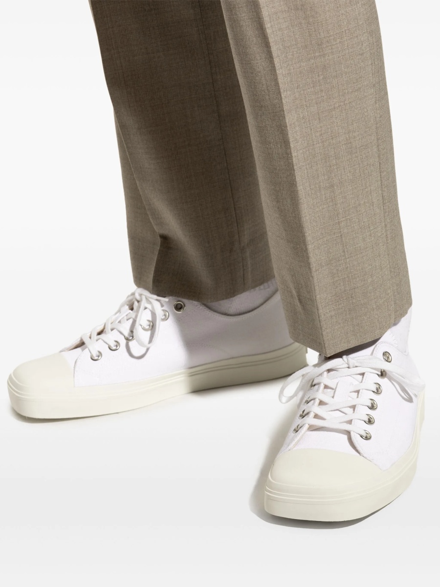 Sneakers Moschino albi din material textil - Img 5