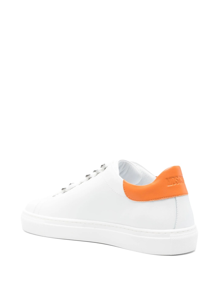 Sneakers Moschino albi din piele - Img 3