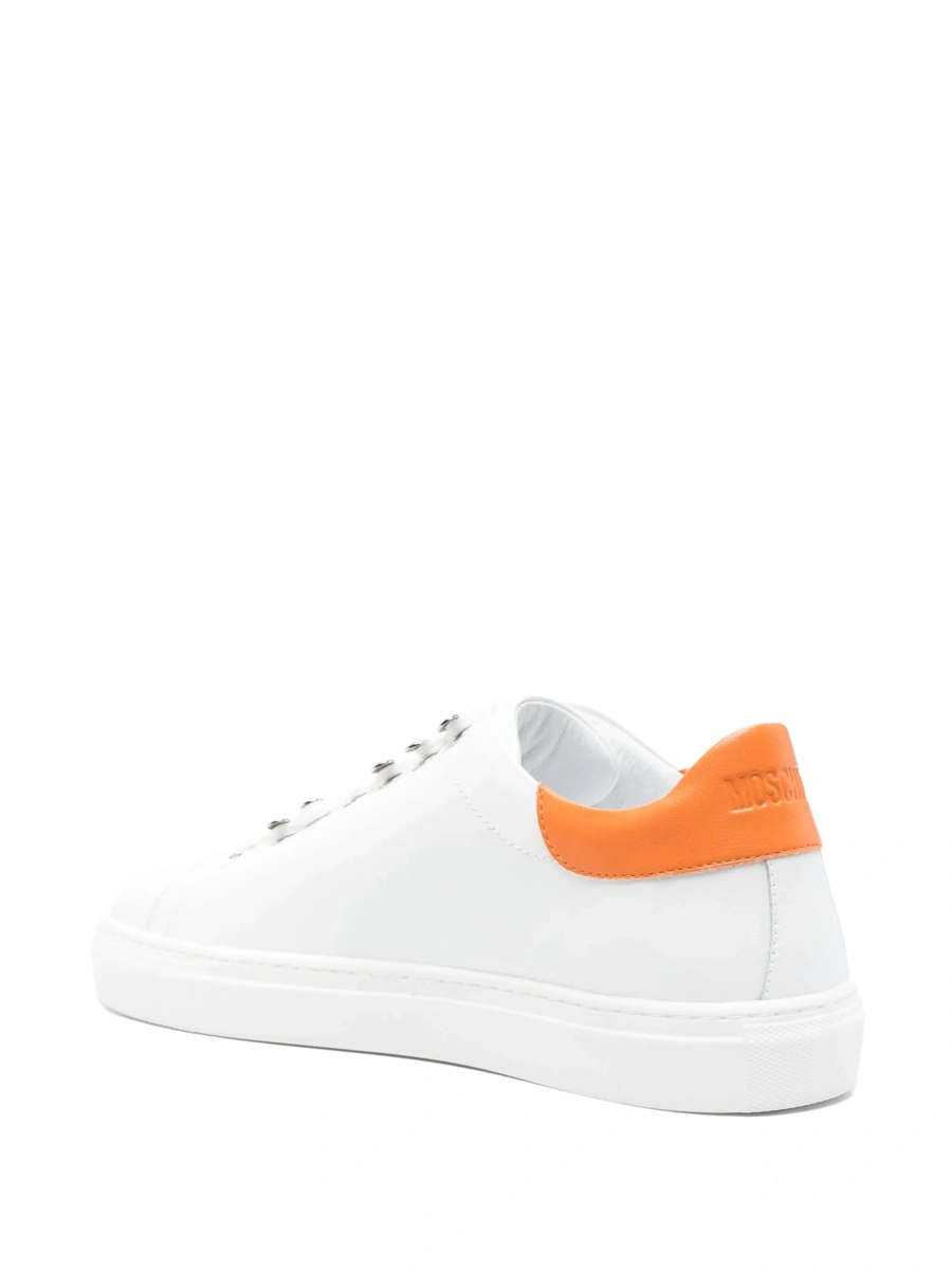 Sneakers Moschino albi din piele - Img 3