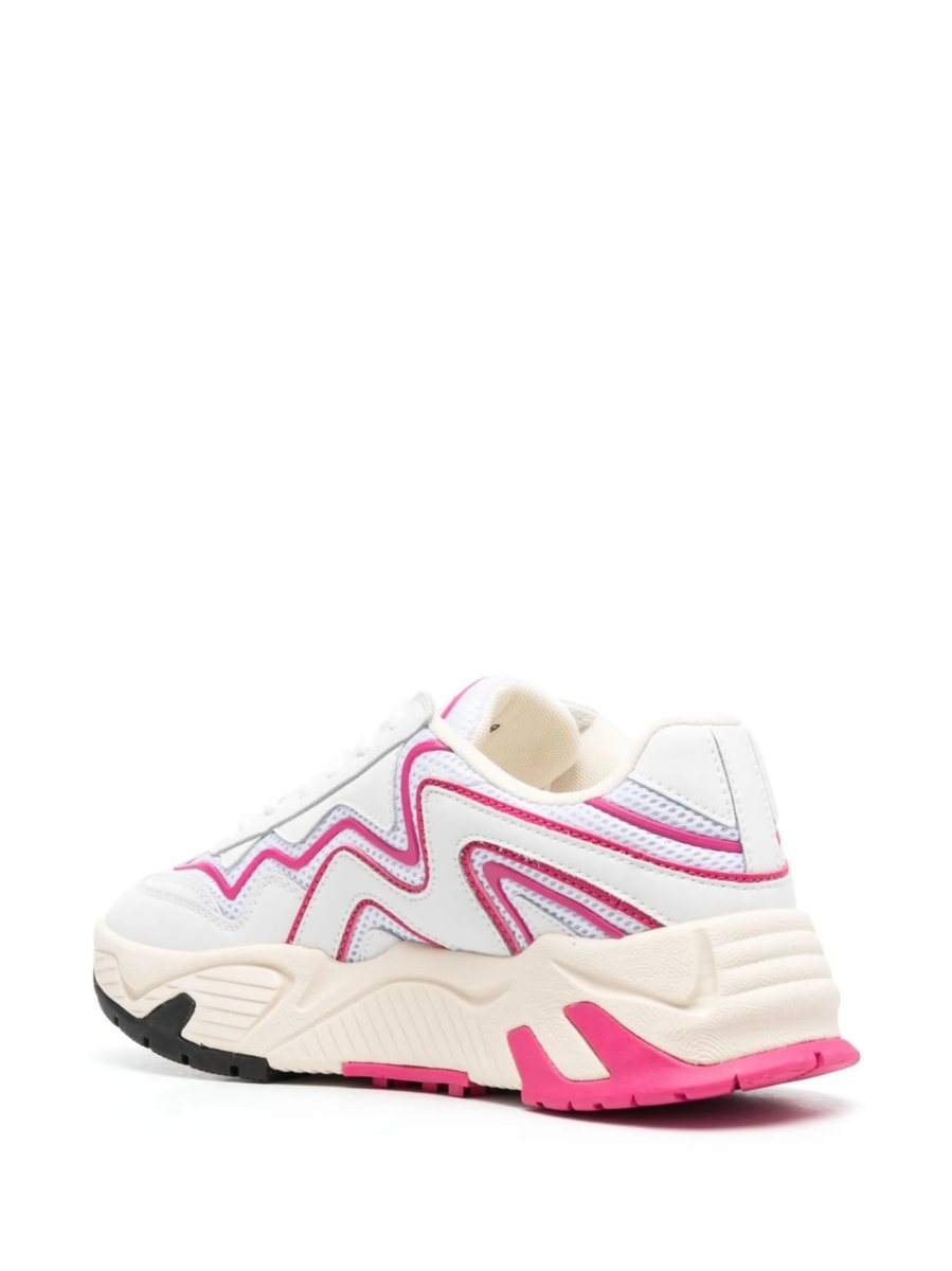Sneakers MSGM albi din material textil si piele - Img 3