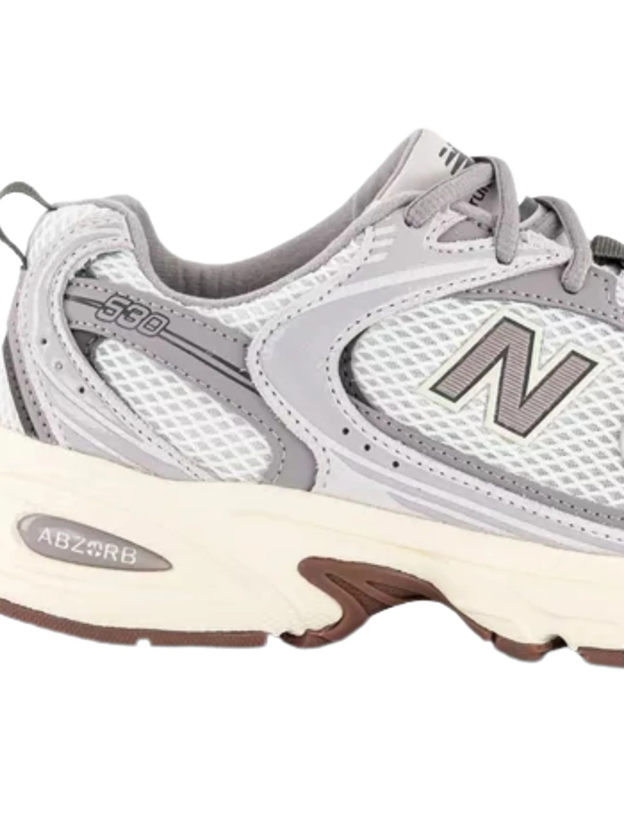 Sneakers New Balance gri din piele intoarsa si plasa - Img 4