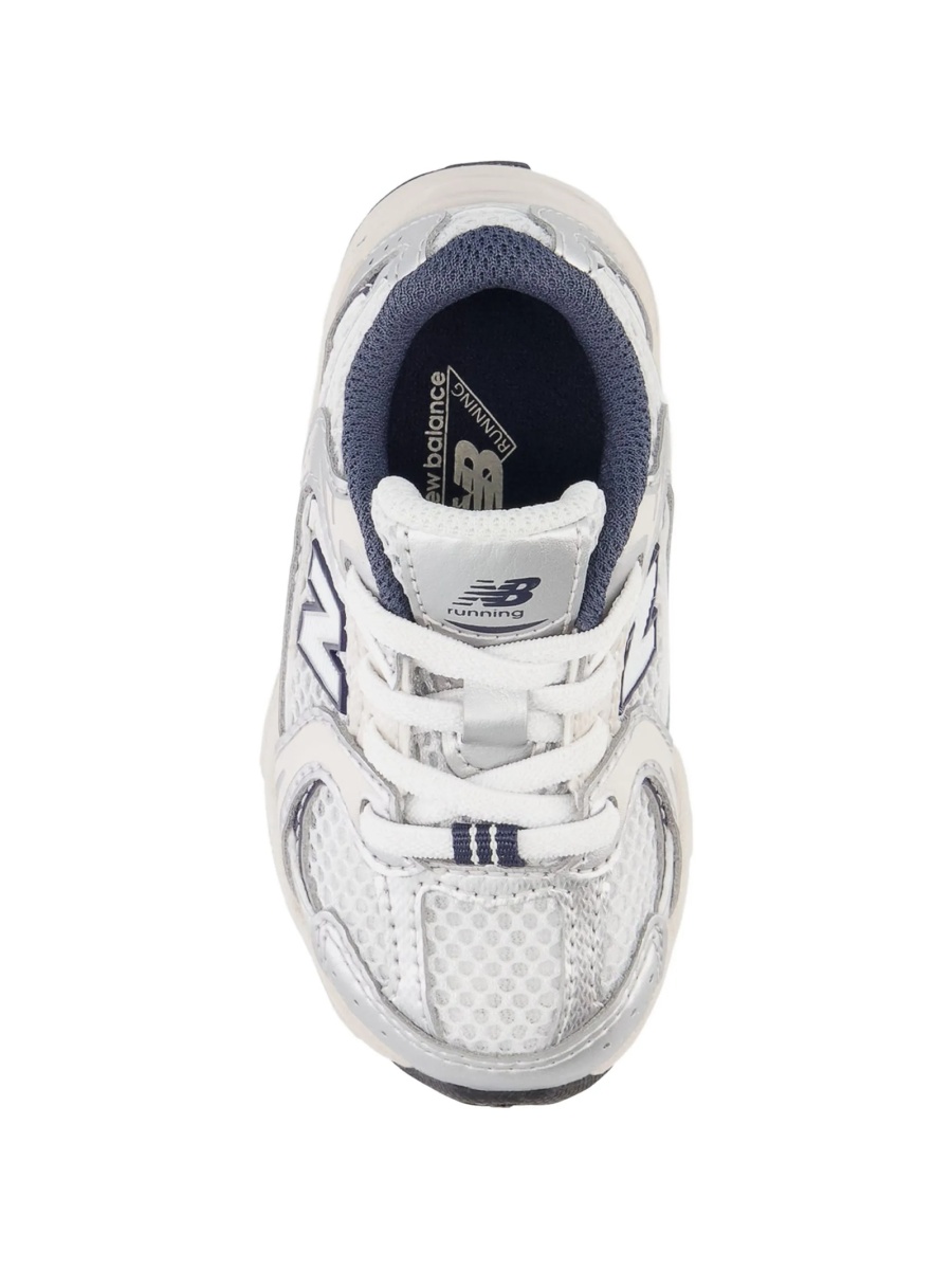 Sneakers New Balance Kids albi din poliuretan si plasa - Img 3