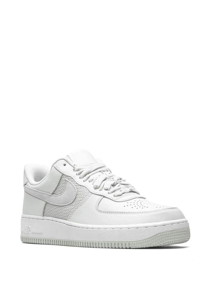 Sneakers Nike air force 1 albi din material textil si piele intoarsa - Img 2