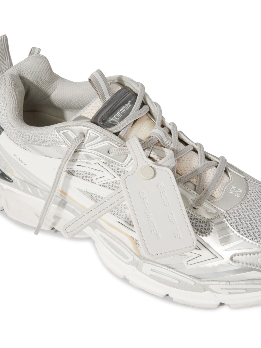 Sneakers Off-White gri din piele eco si polyester - Img 5