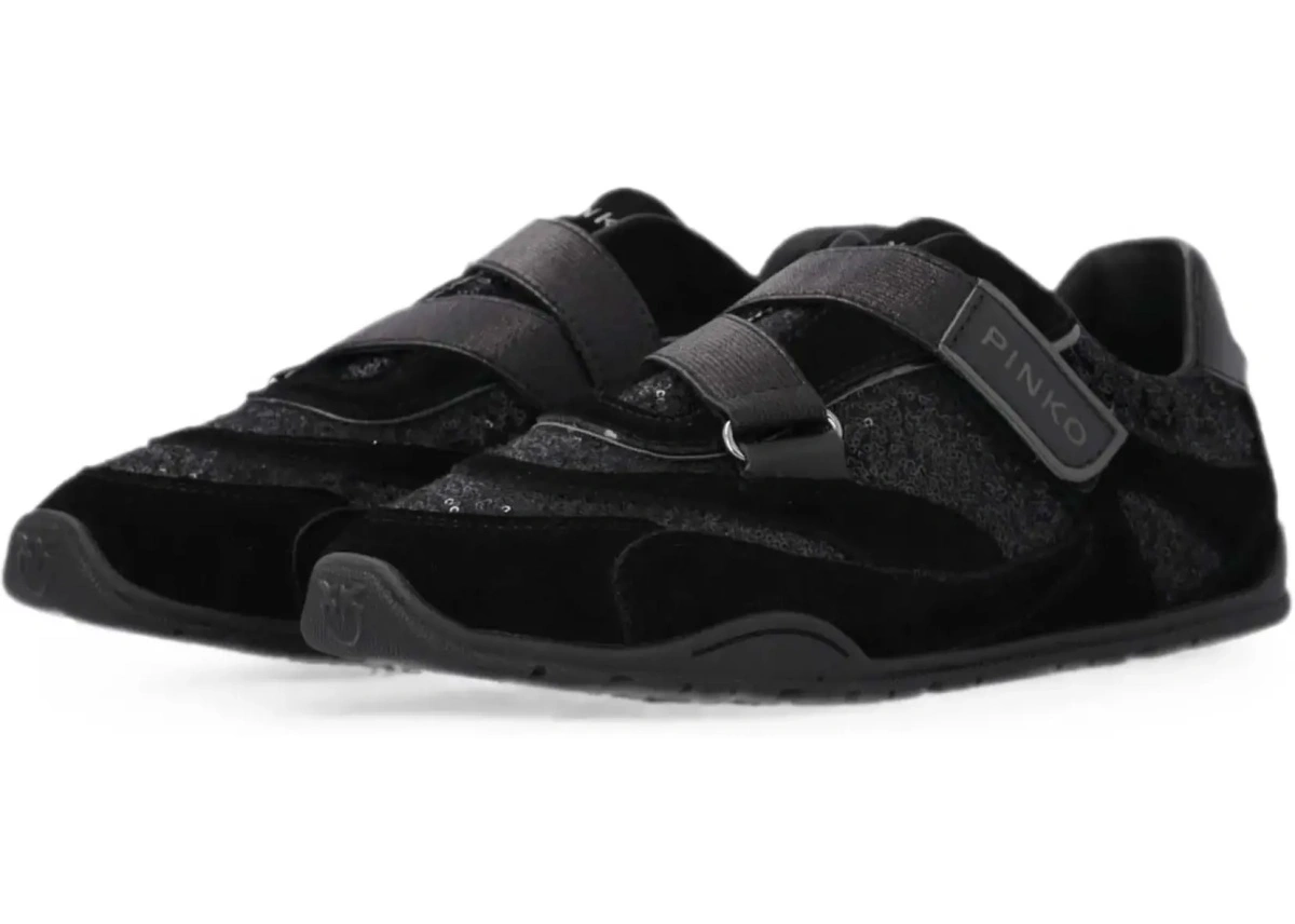 Sneakers Pinko negri din piele intoarsa - Img 6
