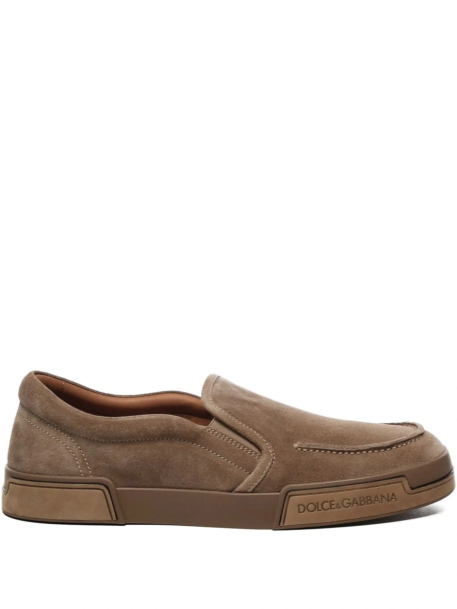 Sneakers 'Portofino' Brown Sneakers with Logo Lettering on the Sole in Suede Man - Img 8