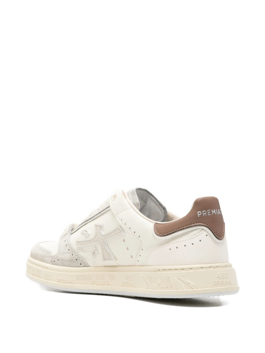 Sneakers Premiata albi din poliuretan si piele - Img 3