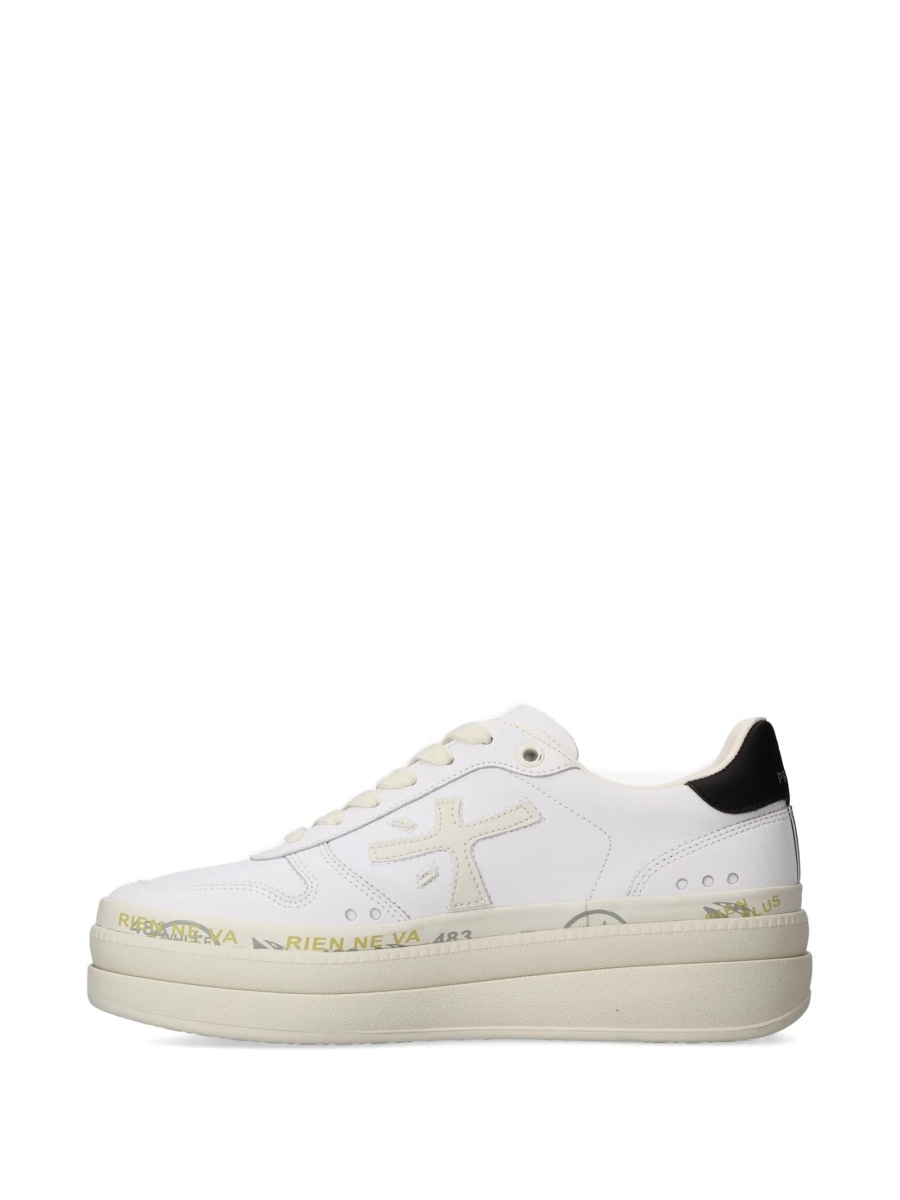 Sneakers Premiata albi din poliuretan si piele - Img 4