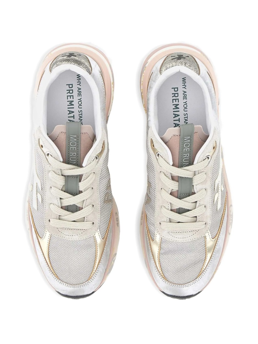 Sneakers Premiata argintii din poliuretan si poliamida - Img 4