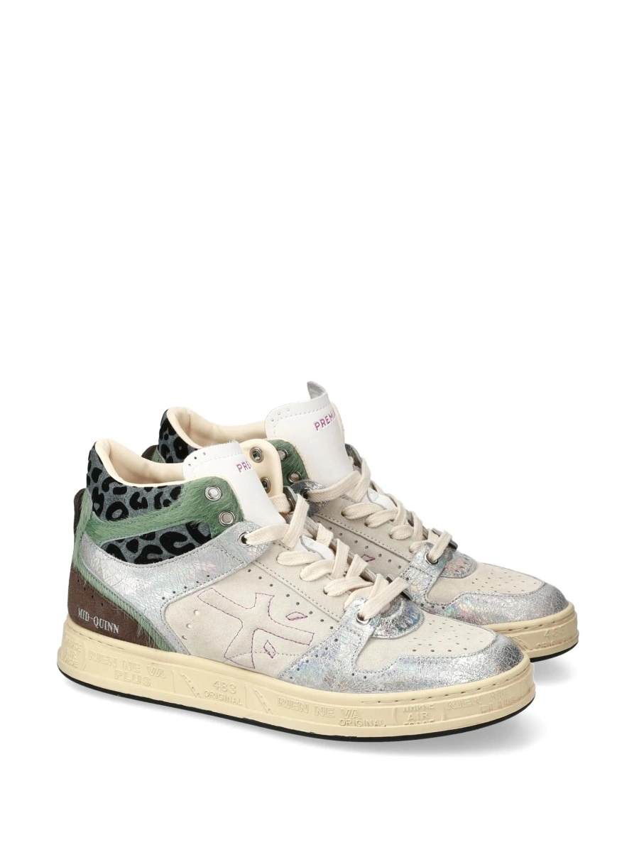 Sneakers Premiata gri din acrilic si piele - Img 4