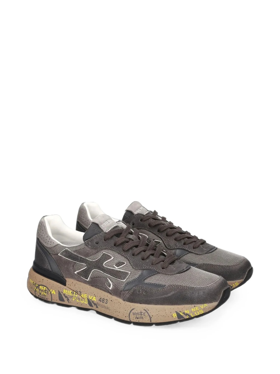 Sneakers Premiata gri din poliamida si piele intoarsa - Img 5