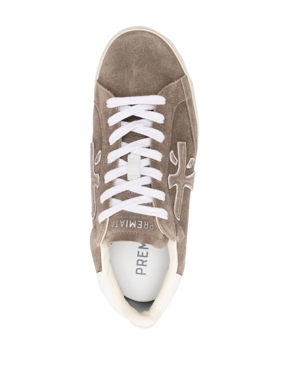Sneakers Premiata maro din piele intoarsa - Img 4