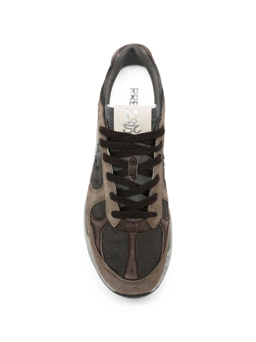 Sneakers Premiata maro din plasa si piele intoarsa - Img 4