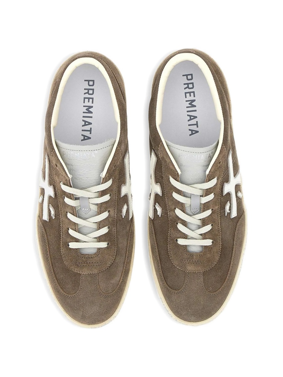 Sneakers Premiata maro din poliuretan si piele intoarsa - Img 4