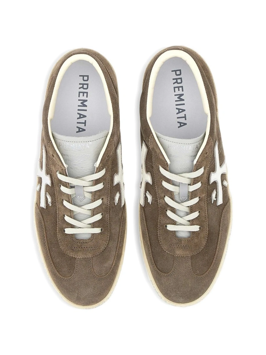 Sneakers Premiata maro din poliuretan si piele intoarsa - Img 4
