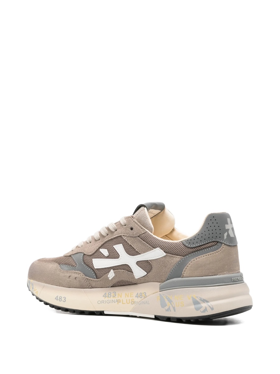 Sneakers Premiata neutri din piele intoarsa si material textil - Img 3