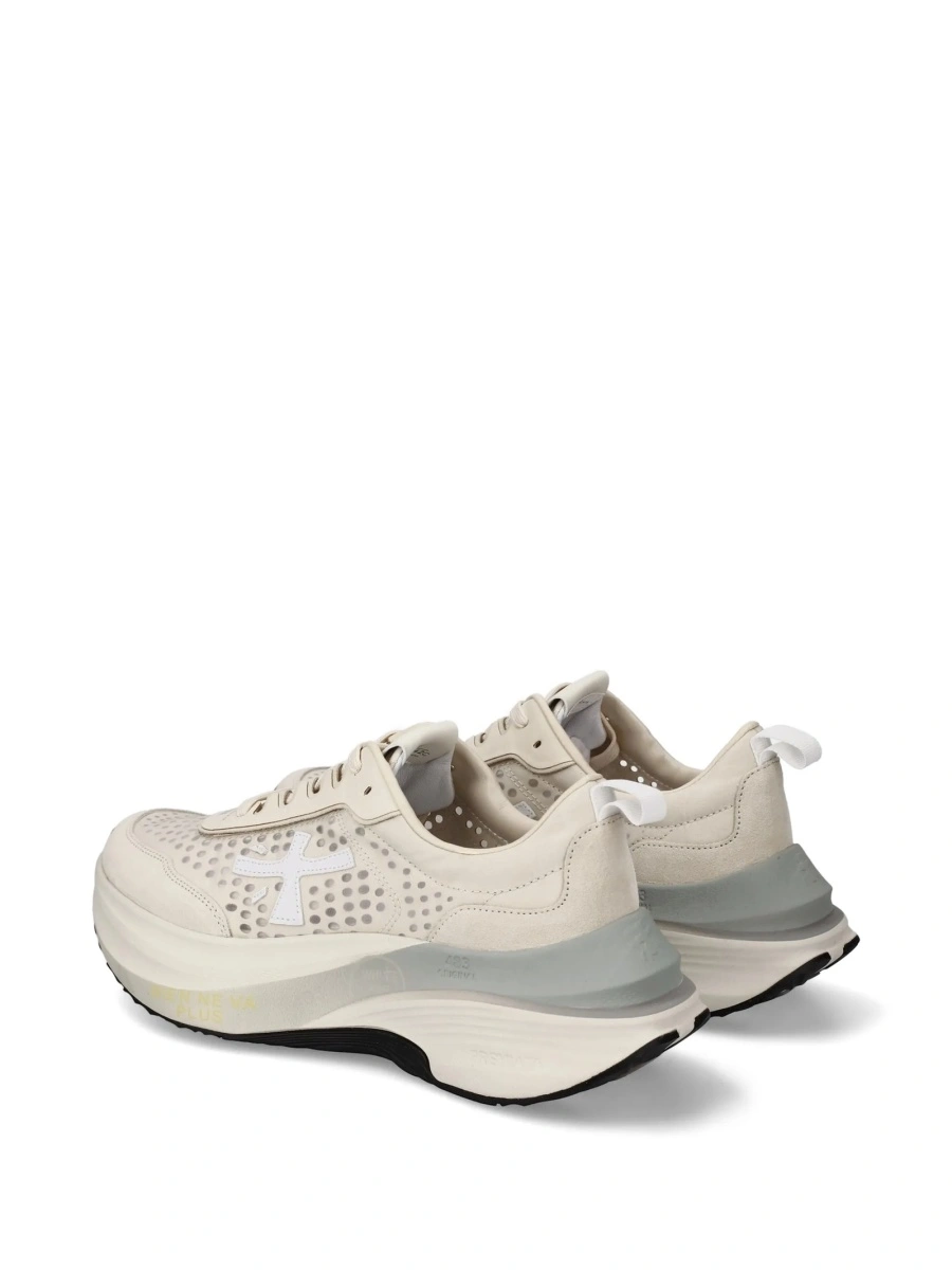 Sneakers Premiata neutri din piele si nylon - Img 4