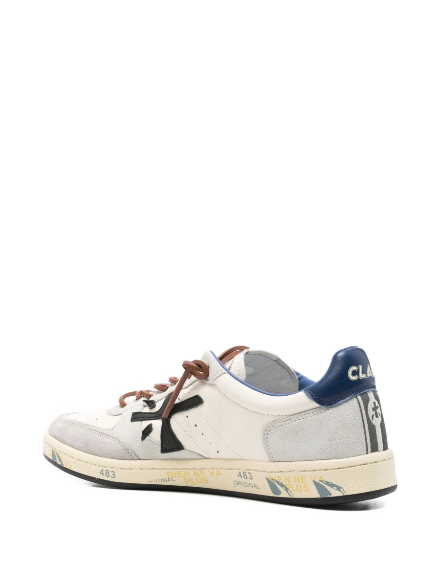 Sneakers Premiata neutri din piele si piele intoarsa - Img 3