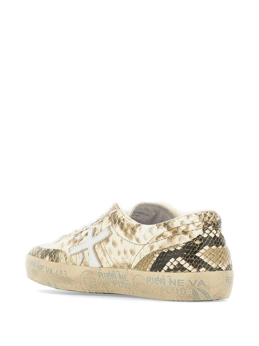 Sneakers Premiata neutri din poliuretan si piele - Img 3