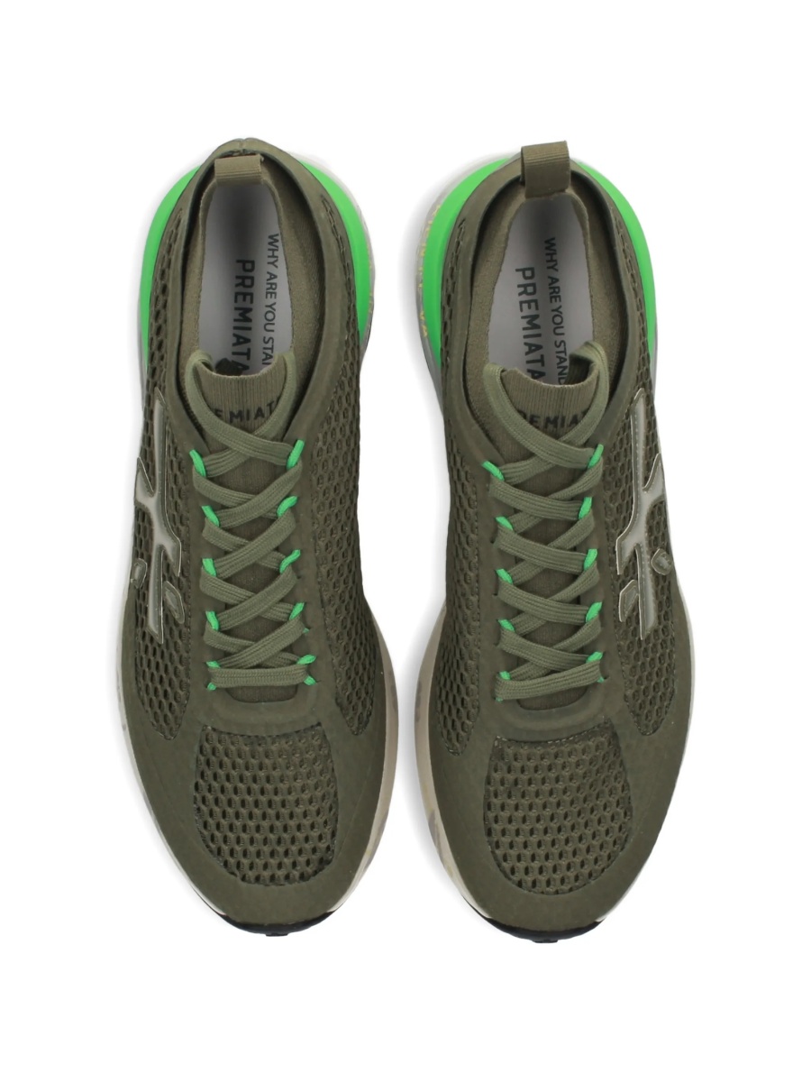 Sneakers Premiata verzi din nylon - Img 4