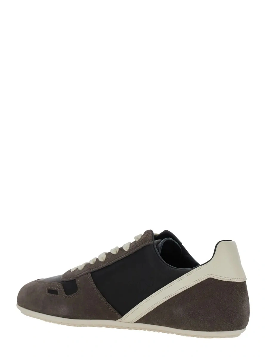 Sneakers Rick Owens negri din piele si piele intoarsa - Img 3