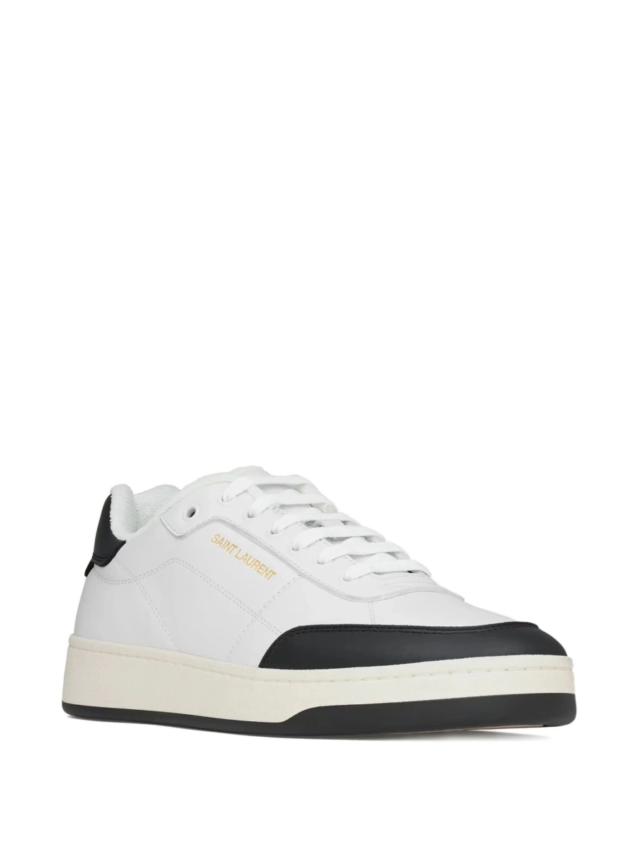 Sneakers Saint Laurent albi din piele - Img 2