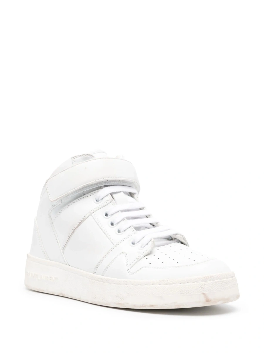 Sneakers Saint Laurent albi din piele - Img 2