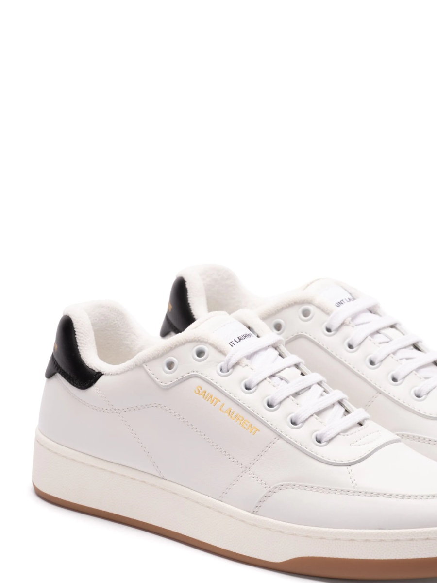Sneakers Saint Laurent albi din piele - Img 2