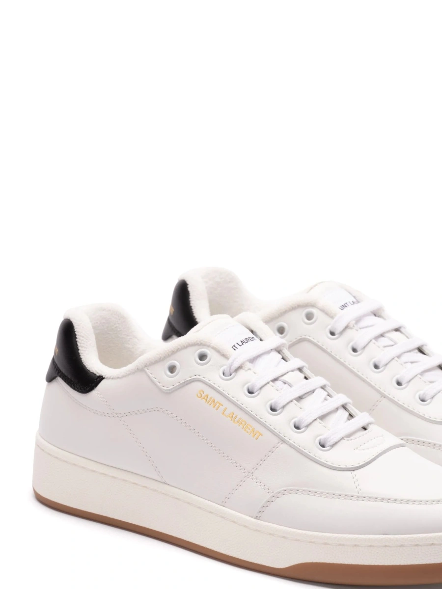 Sneakers Saint Laurent albi din piele - Img 2