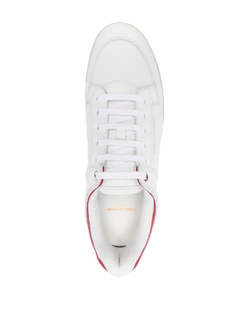Sneakers Saint Laurent albi din piele - Img 4