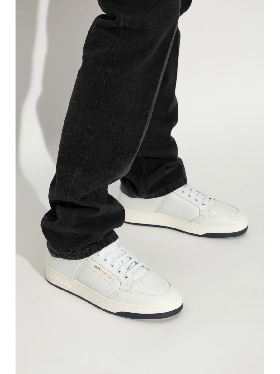Sneakers Saint Laurent albi din piele - Img 2