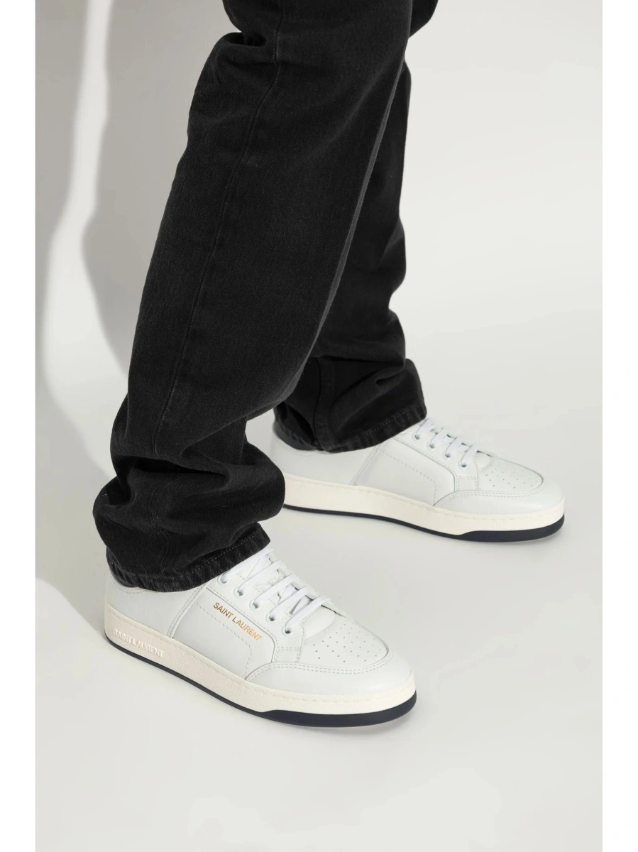 Sneakers Saint Laurent albi din piele - Img 2