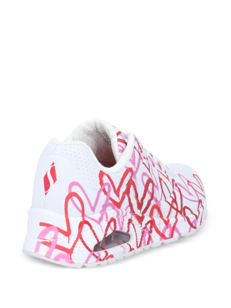 Sneakers SKECHERS albi din material textil si piele eco - Img 3