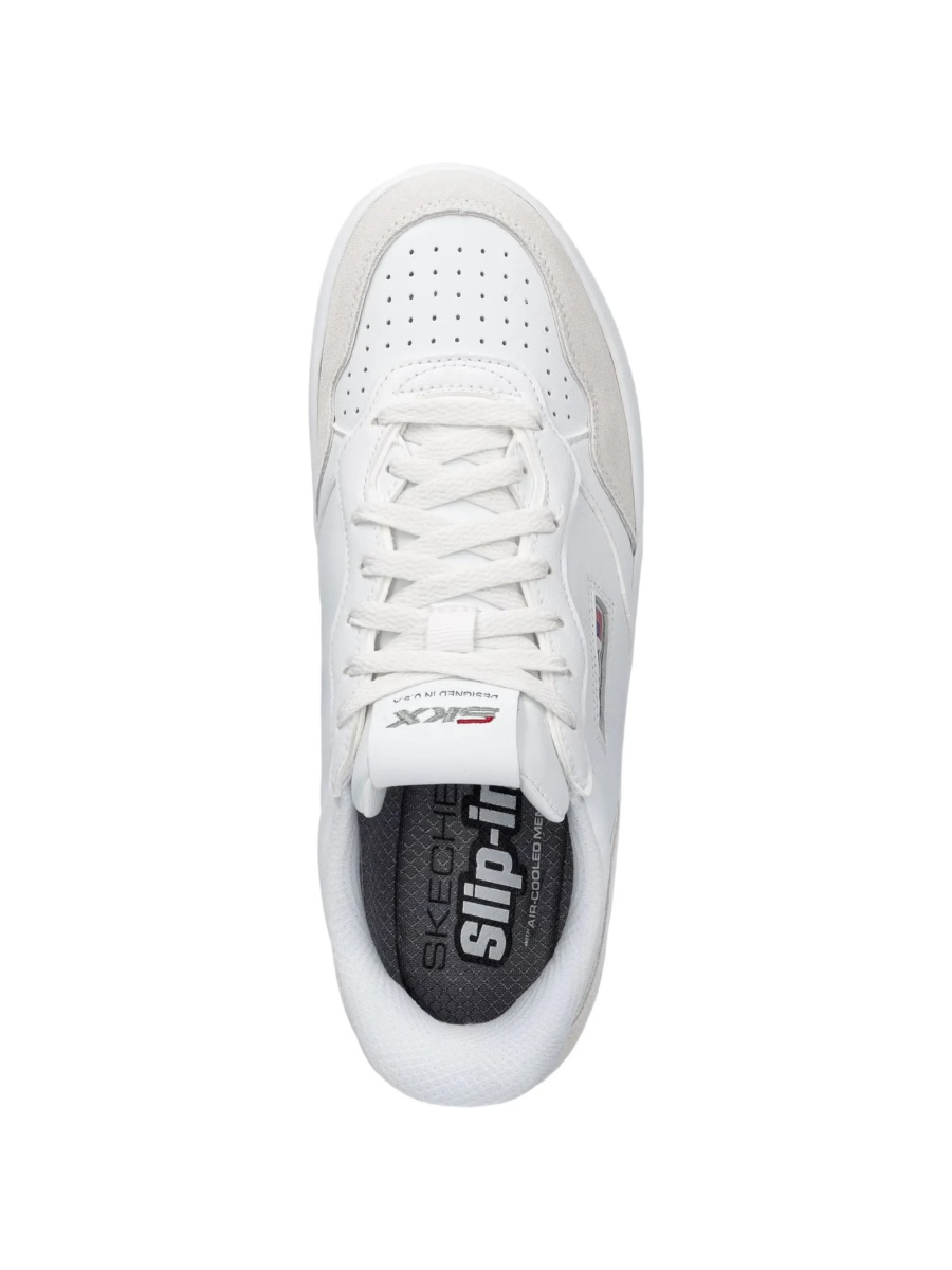 Sneakers SKECHERS albi din piele si material textil - Img 4