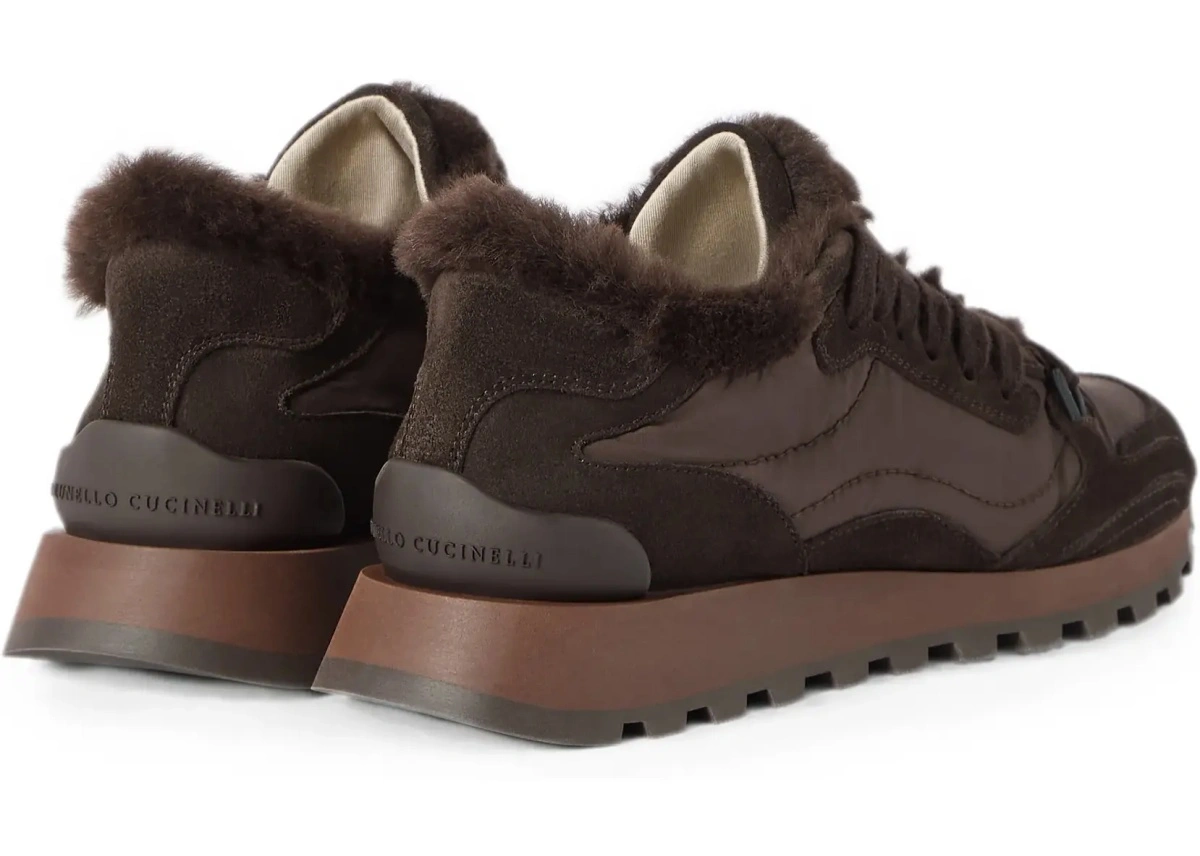 Sneakers Suede and techno fabric Sneakers with shearling lining and monile - Img 6
