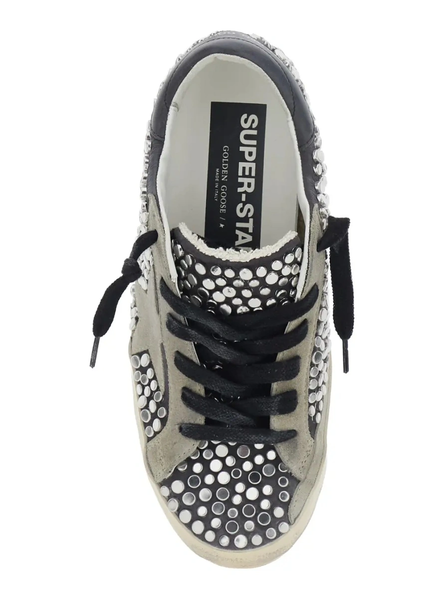 Sneakers 'Superstar' Grey low top sneakers with Side Star Patch and All-Over Glitter in suede for women - Img 4