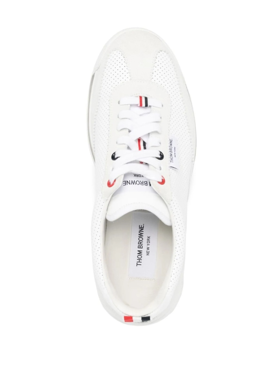 Sneakers Thom Browne albi din piele - Img 4