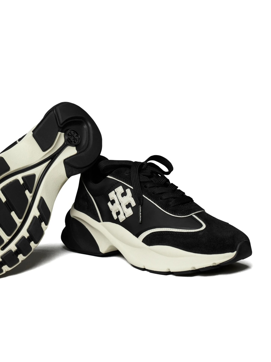 Sneakers Tory Burch negri din piele intoarsa si nylon - Img 3