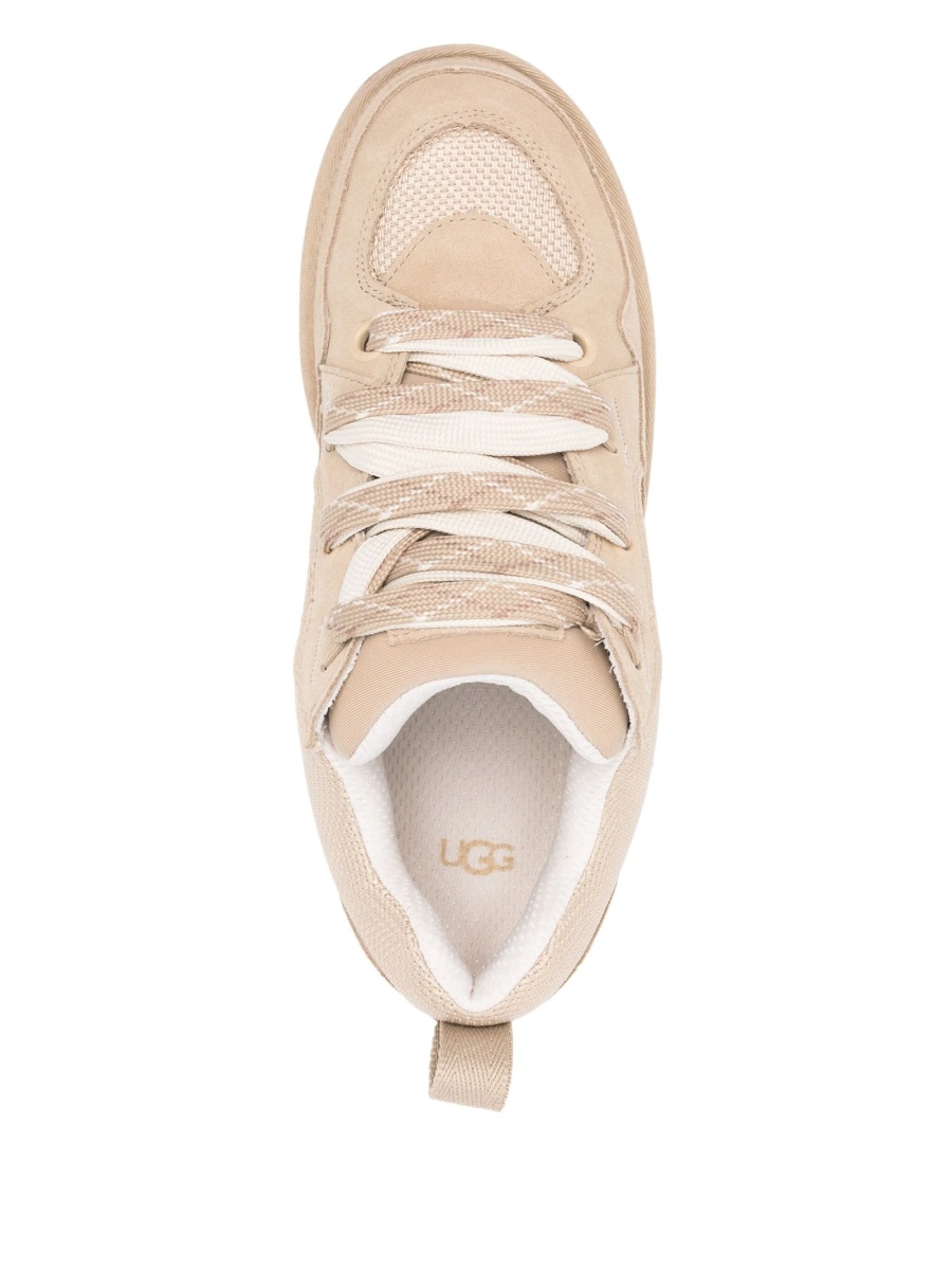 Sneakers UGG neutri din piele intoarsa si material textil - Img 4