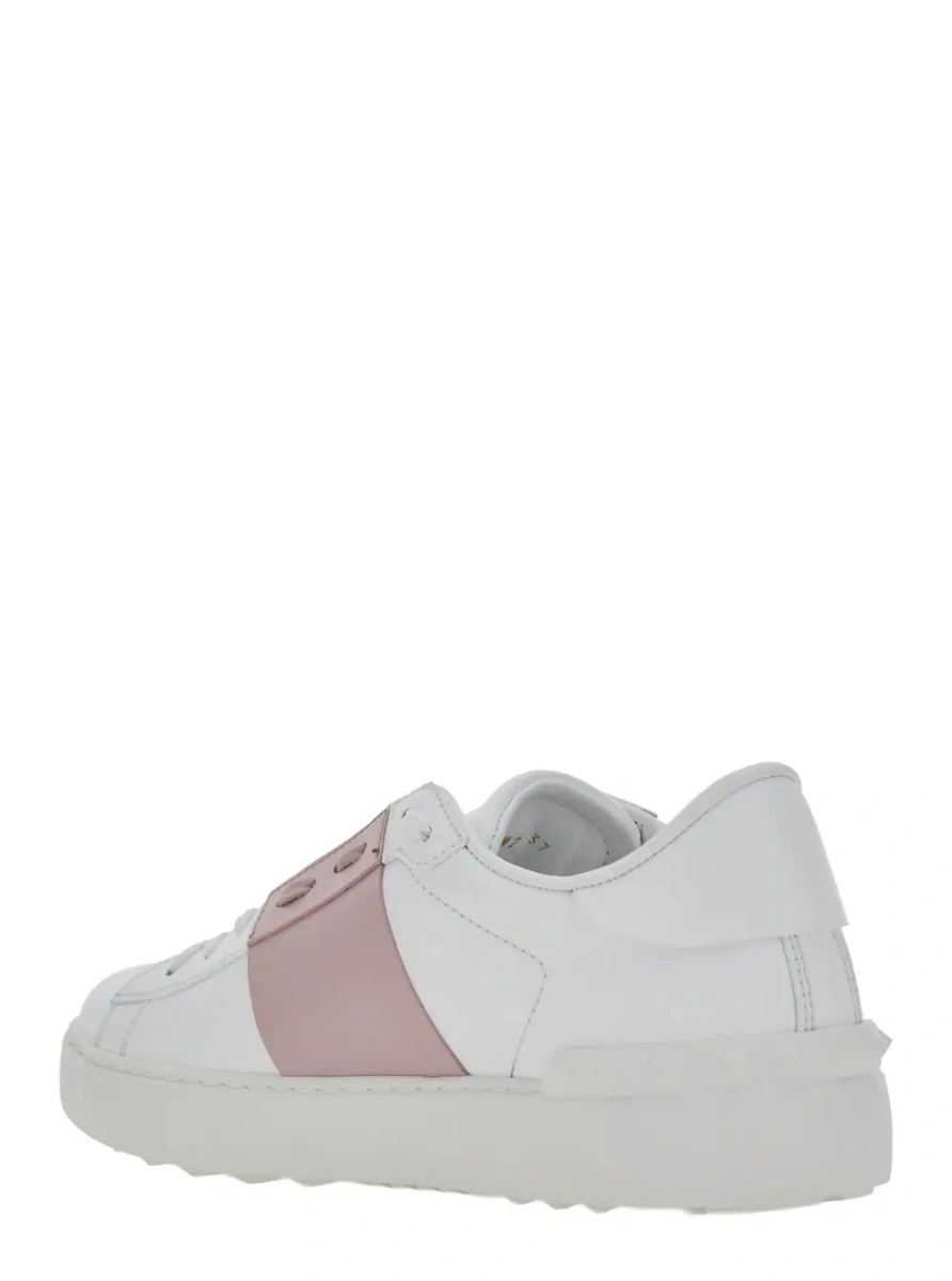 Sneakers Valentino Garavani albi din piele 'Open' - Img 3