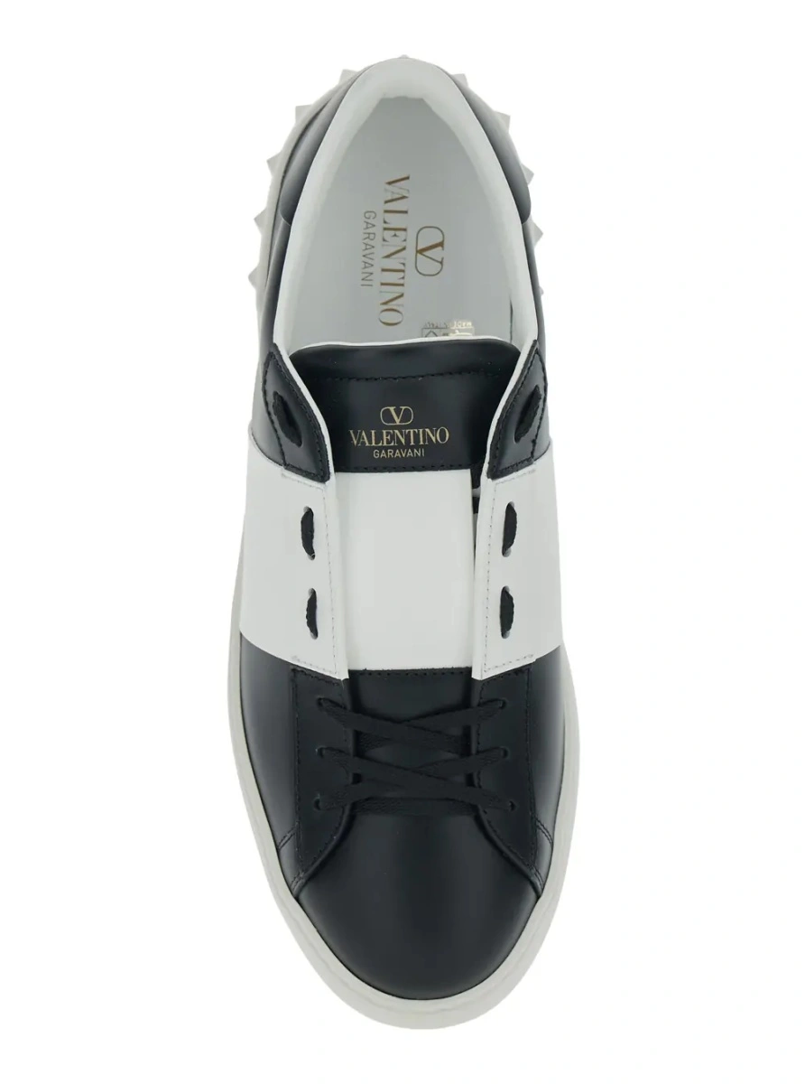 Sneakers Valentino Garavani albi din piele 'Open' - Img 4