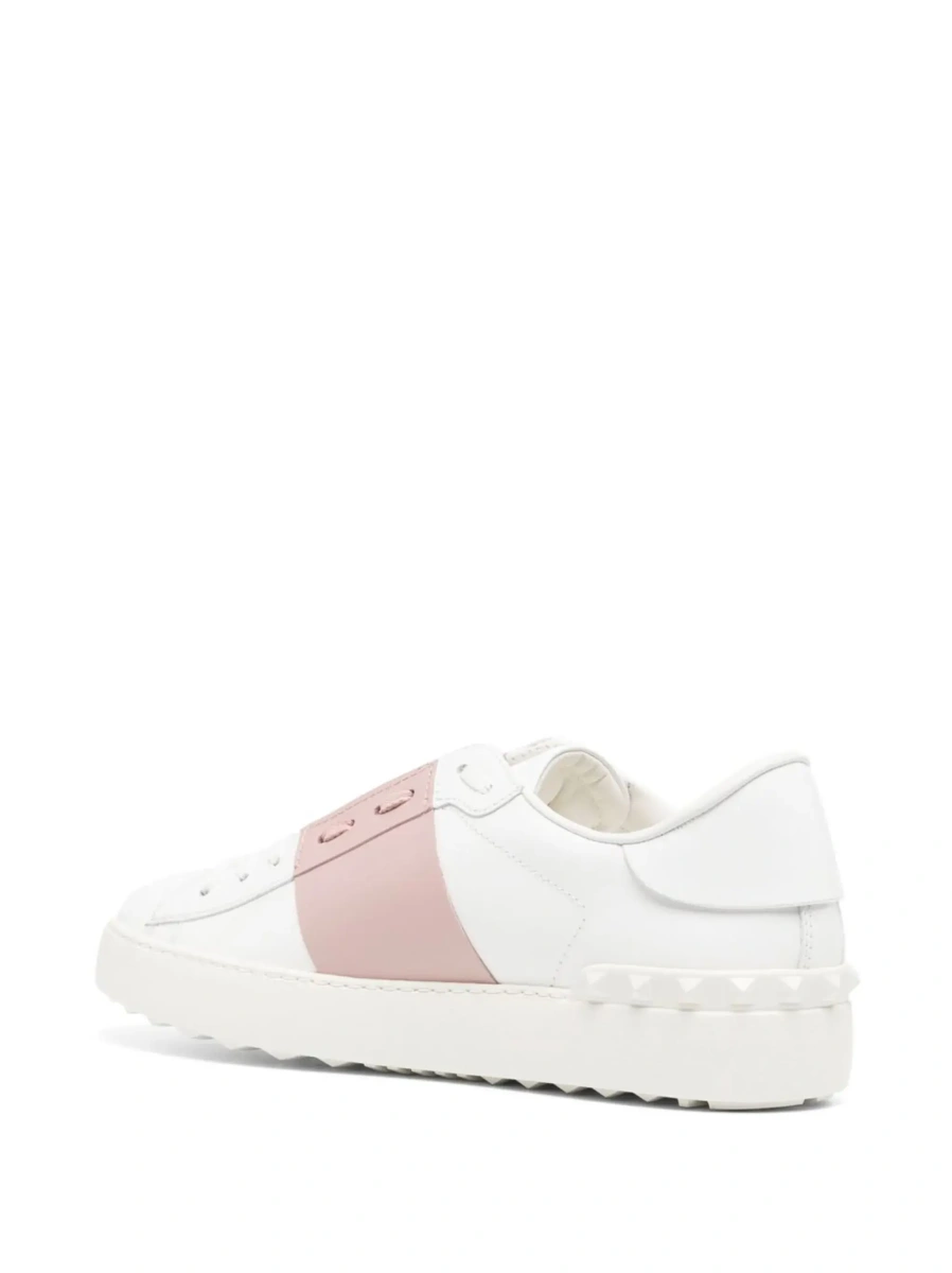 Sneakers Valentino Garavani albi din piele 'Open' - Img 6