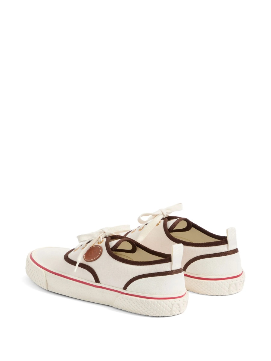 Sneakers Valentino Garavani albi din piele si vascoza - Img 3