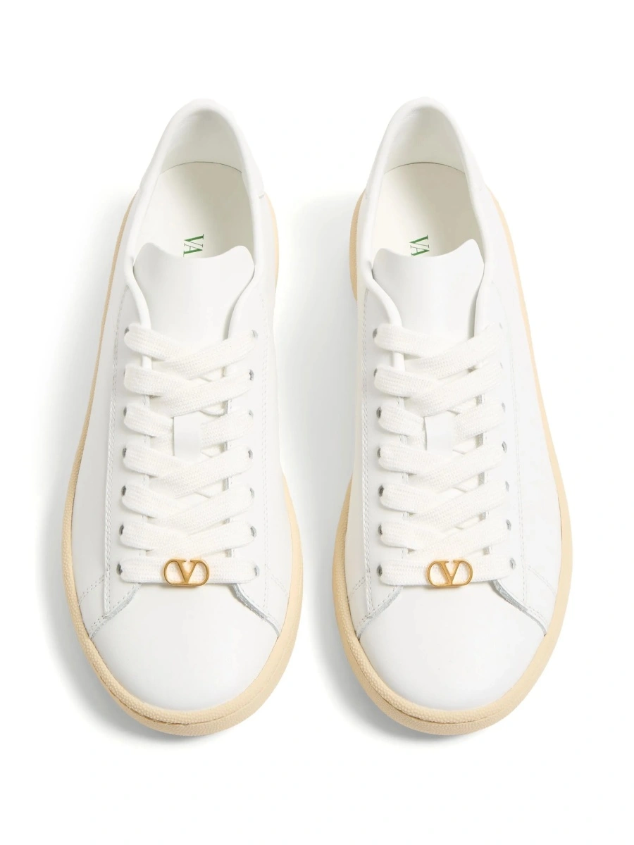 Sneakers Valentino Garavani albi din piele - Img 4