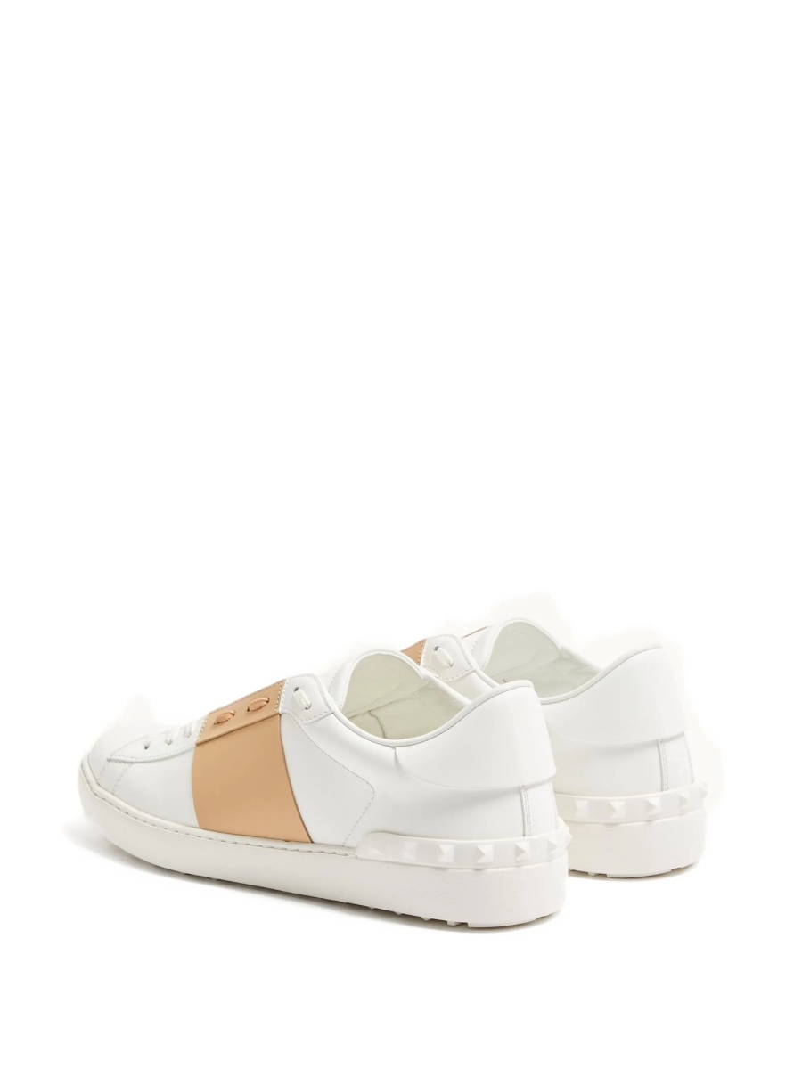 Sneakers Valentino Garavani Open albi din piele - Img 3