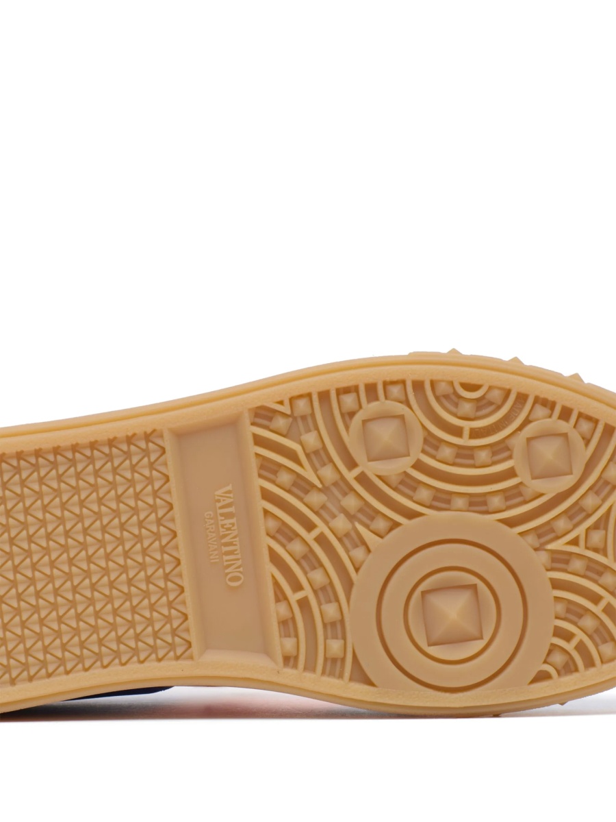 Sneakers Valentino Garavani Rockstud albastri din piele si piele intoarsa - Img 5