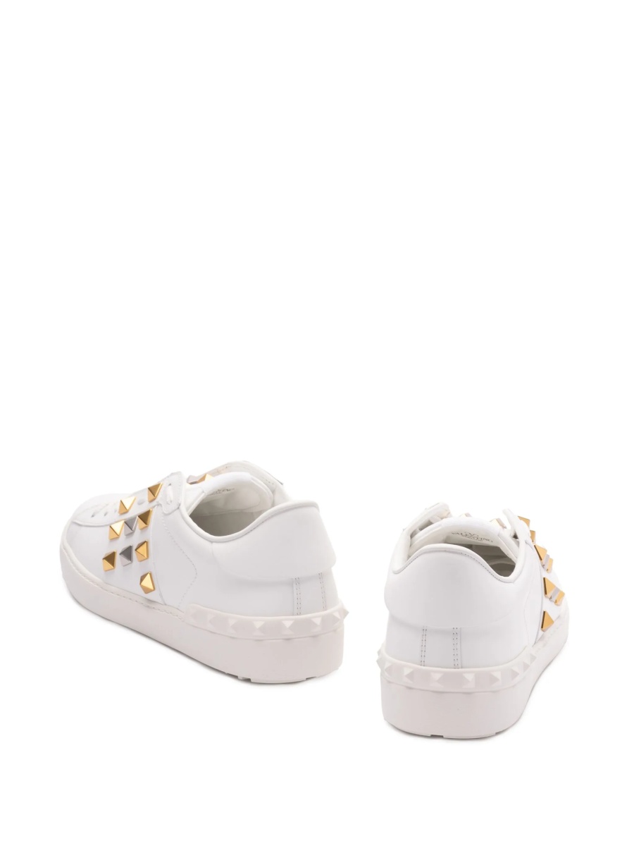 Sneakers Valentino Garavani Rockstud albi din piele - Img 3