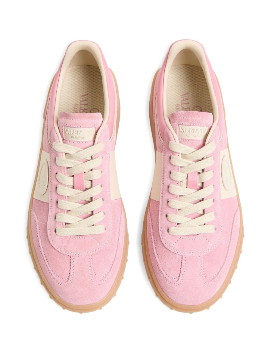 Sneakers Valentino Garavani roz din piele intoarsa si piele - Img 4
