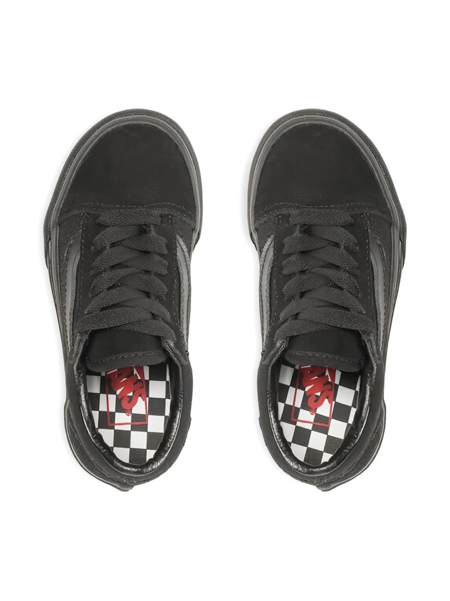 Sneakers Vans negri din piele si material textil - Img 4
